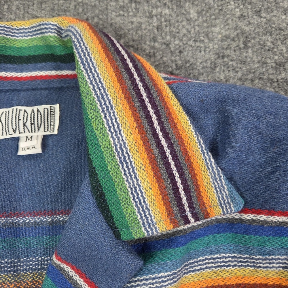 Silverado Jacket Womens Medium Multicolor Striped Western Wool Blend Serape - Picture 3 of 10